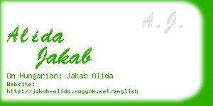 alida jakab business card